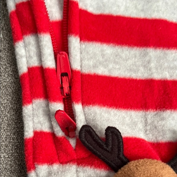 Carter's Festive Red and White Reindeer Footie - Picture 5 of 10